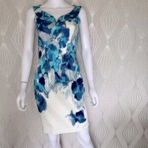 Blue and Ivory Floral Dress